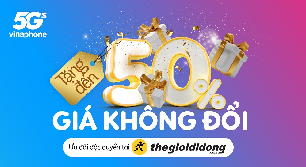 Ưu đãi độc quyền tại Thế giới Di động: mua SIM VinaPhone tặng đến 50%